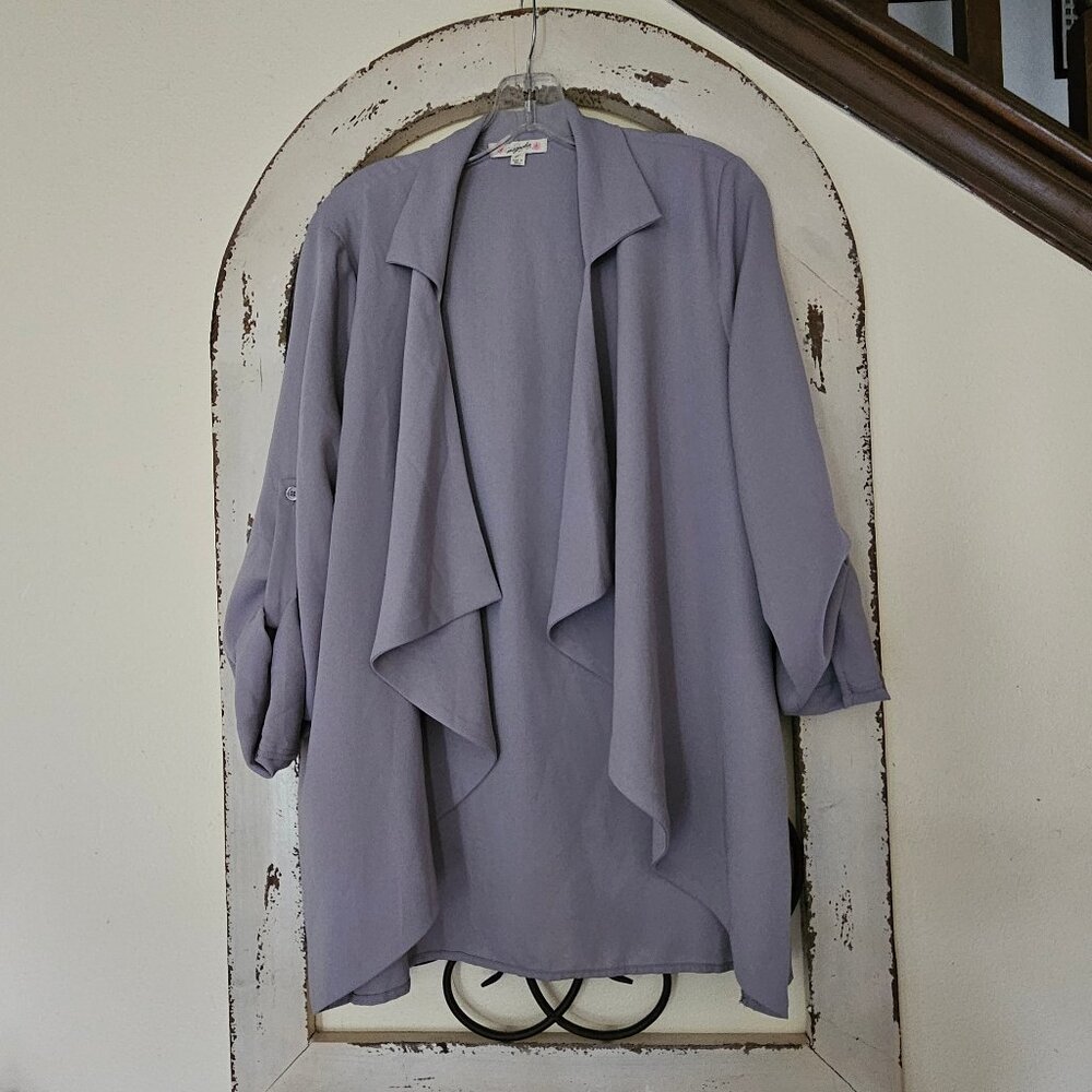 Magnolia Grey long sleeve cover up Shirt Cardigan size L